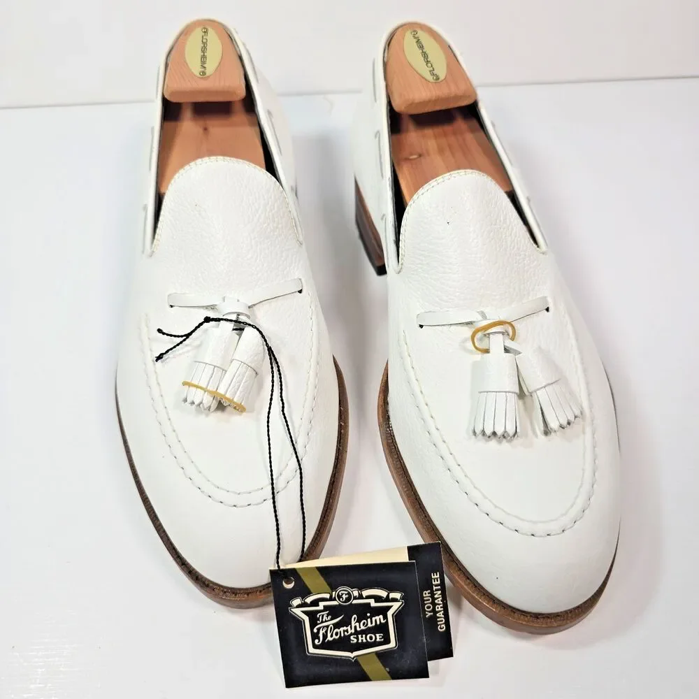 FootJoy Classics Dress Shoes 73486 White Tassel Loafers Men's 8.5 D USA 73486